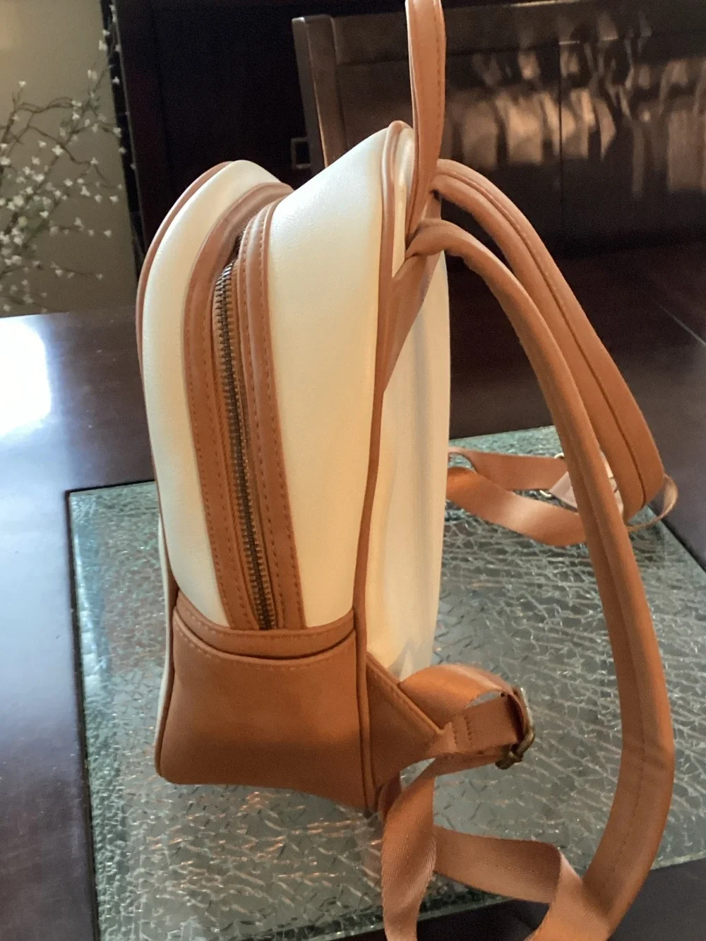 Disney Loungefly Cream & Tan The Child Mini Backpack with Frog Accents